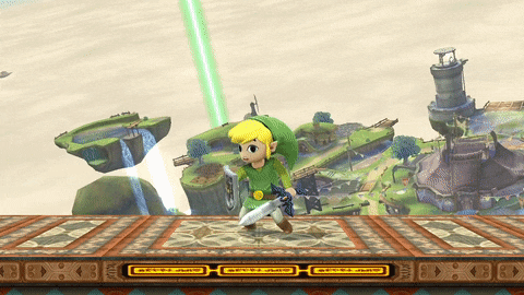Toon Link's up taunt.