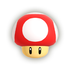 Official artwork of a Super Mushroom from the SSBU website.