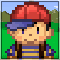A snapshot of Ness's artwork from the fan flash game, Super Smash Flash 2.
