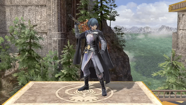Male Byleth's up taunt.