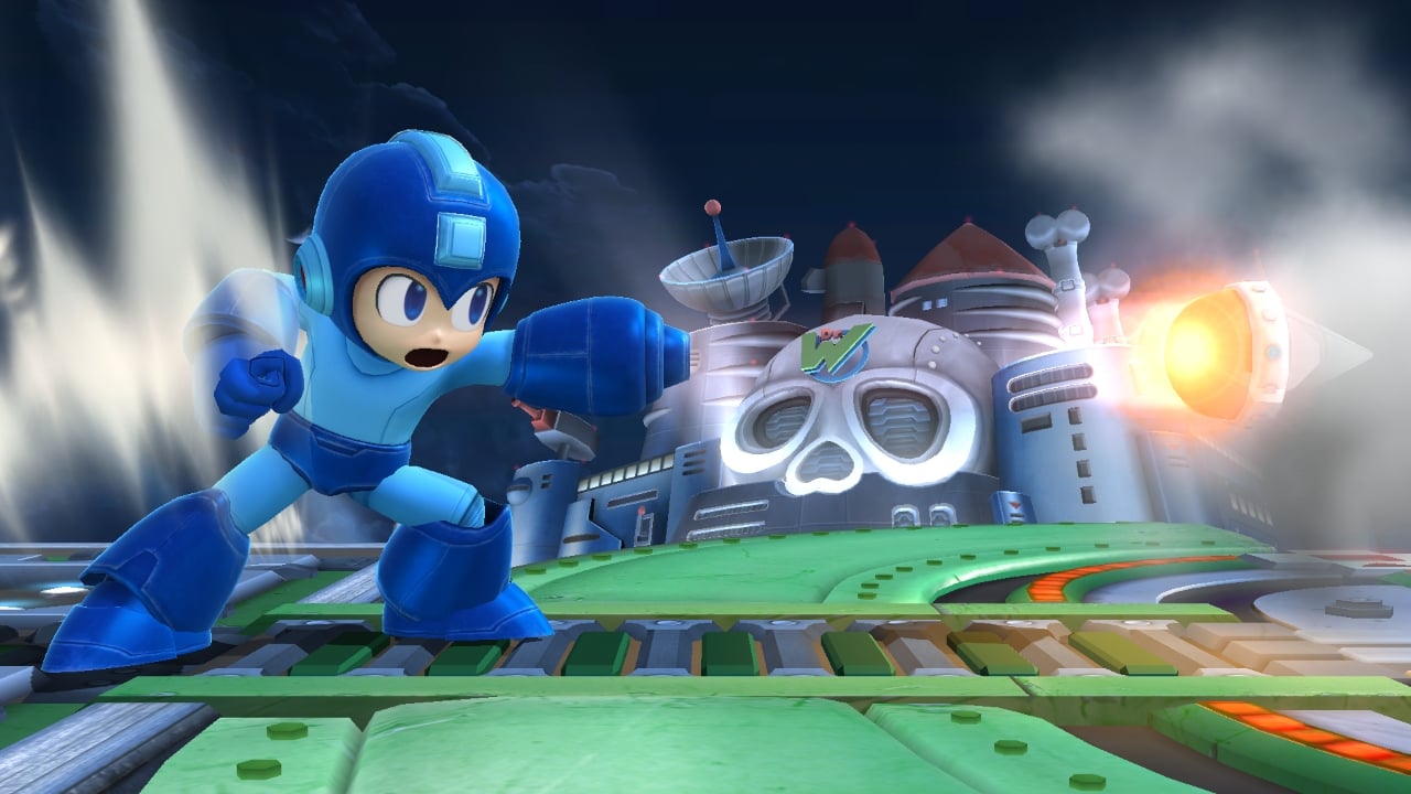 Mega Man firing the Crash Bomber.