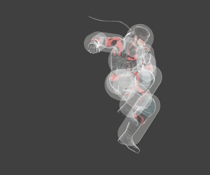 Hitbox visualization for Snake's back aerial
