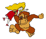 File:Brawl Sticker Pauline & Donkey Kong (Donkey Kong).png