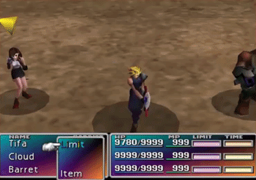 Cross Slash in Final Fantasy VII.