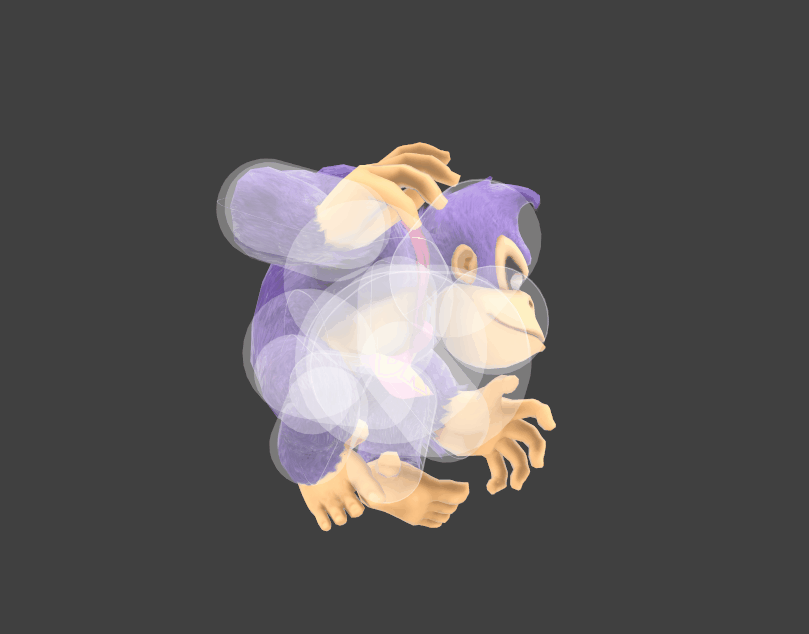 Hitbox visualization for Donkey Kong's neutral aerial
