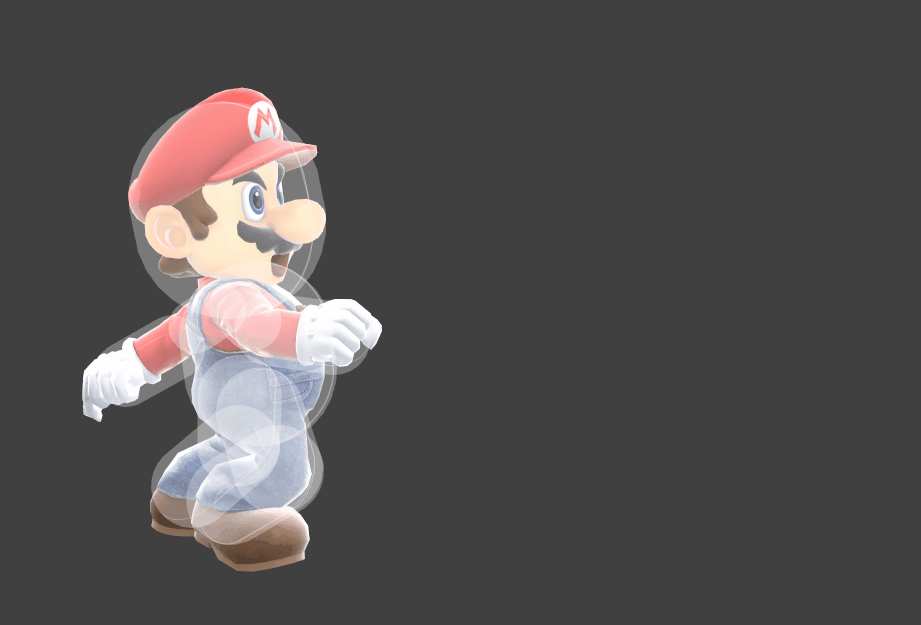 Hitbox visualization for Mario's Cape