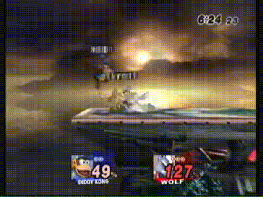 A variation of the Ken Combo being performed by Wolf in Super Smash Bros. Brawl.