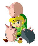 File:Brawl Sticker Link & Pigs (Zelda Wind Waker).png