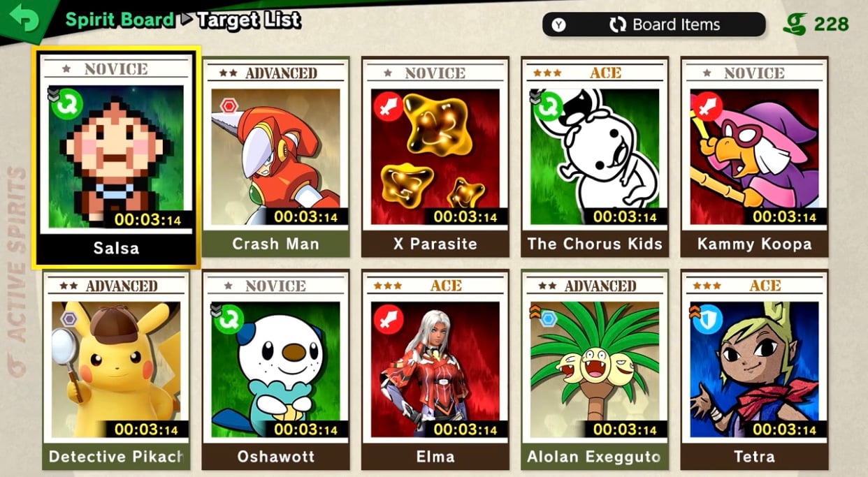 A full Spirit Board.