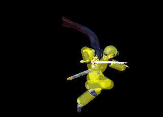 Hitbox of Marth's back aerial in Melee.