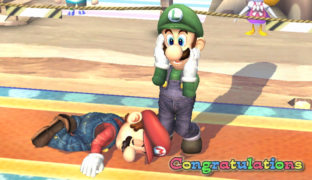 File:Luigi Congratulations Screen Classic Mode Brawl.png