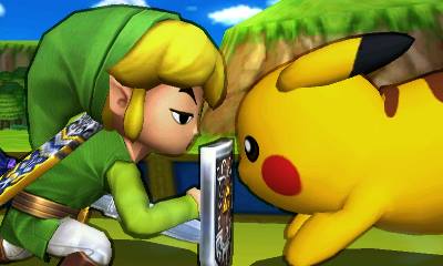 File:Pikachu and Toon Link staring.jpg