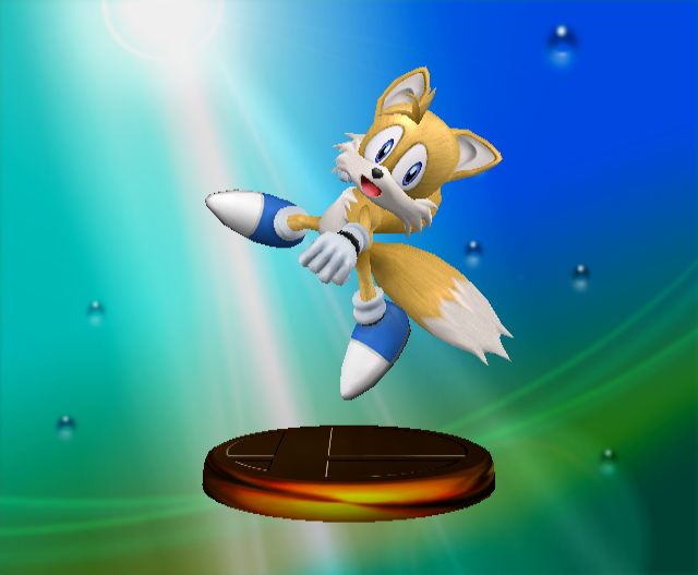 File:Tails Trophy (Smash 2) Akaneia.png