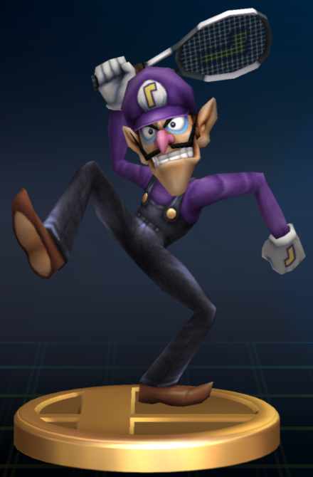 Waluigi - Brawl Trophy.png