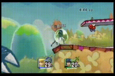 Marth edgeguarding using a forward aerial to footstool spike, then a stage spike with Dolphin Slash to punish Zero Suit Samus's meteor cancel.