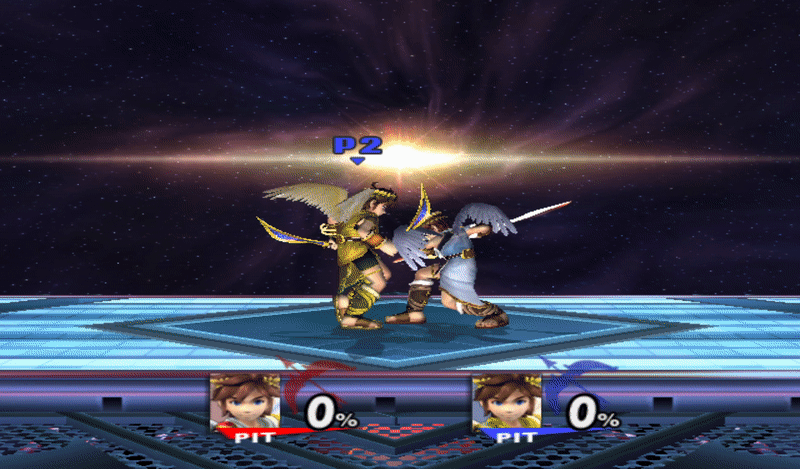 Pit’s side special in Brawl, Angel Ring.