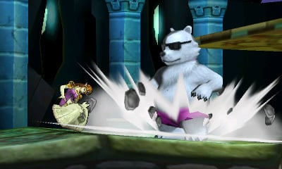 Polar Bear attacking Zelda in the Smash Run.