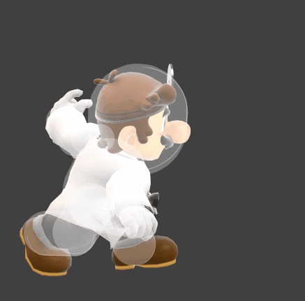 Hitbox visualization for Dr. Mario's grab