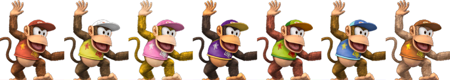 Diddy Kong's Costumes from PM.