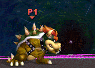 Bowser performing his neutral b,  and then a second time. The second time, the startup animation is cancelled by landing.