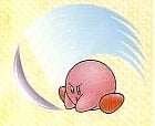Kirby as he appears in the instruction booklet for Super Smash Bros.