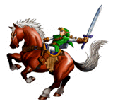 File:Brawl Sticker Epona & Link (Zelda Ocarina of Time).png