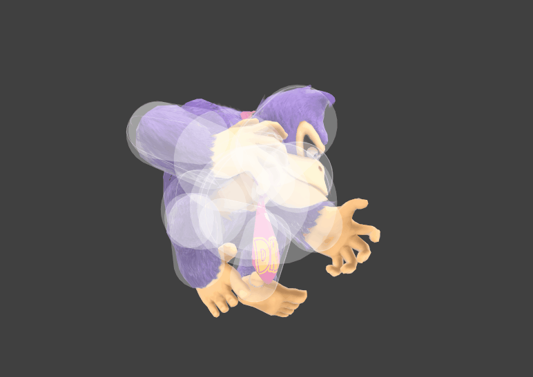 Hitbox visualization for Donkey Kong's Headbutt