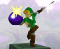 Link holding a bomb in SSB.