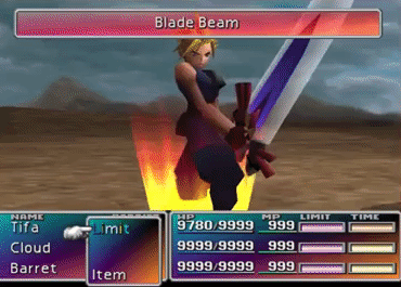 Blade Beam in Final Fantasy VII.
