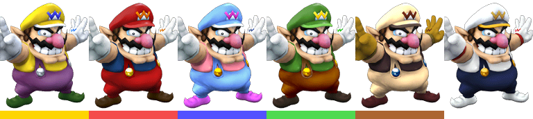 File:Wario (Overalls) Palette (SSBB).png - SmashWiki, the Super Smash ...