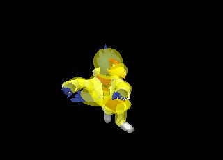 Hitboxes of Falco's Nair in Melee.