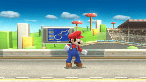 Mario's down taunt in Smash 4