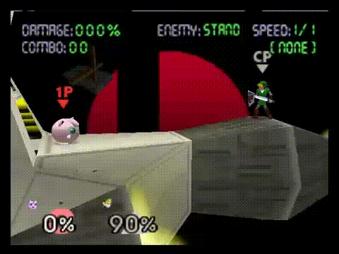 Jigglypuff following up a teleport with a Rest in Smash 64.