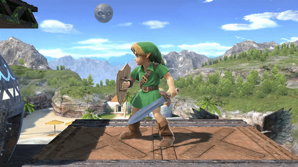 Young Link's side taunt in Ultimate.