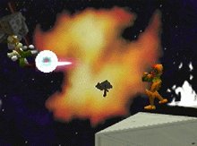 File:Fox Nair Projectile Offstage SSB64.gif