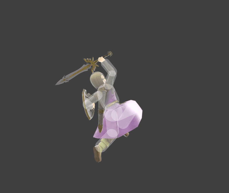 Hitbox visualization for Hero's neutral aerial