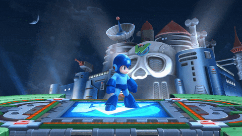 Mega Man's down taunt in Smash 4