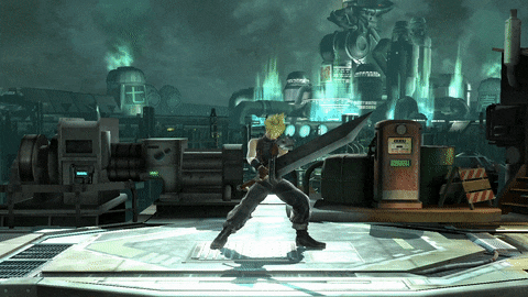 Cloud's down taunt in Smash 4
