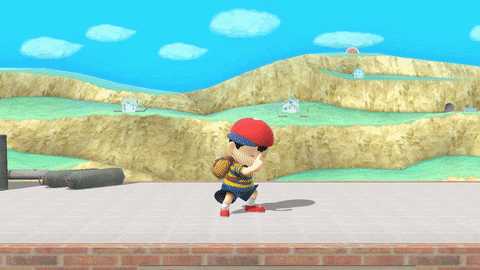 Ness's down taunt.