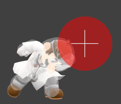 Hitbox visualization for Dr. Mario's pummel