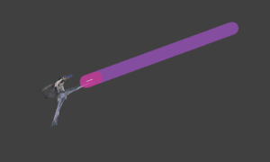 Hitbox visualization for Bayonetta's forward tilt 2 Bullet Arts