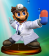 Dr. Mario trophy from Super Smash Bros. Melee.