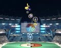 Pikachu using Quick Attack in Pokémon Stadium 2.