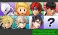 The character selection screen's second page in Super Smash Bros. for Nintendo 3DS, exclusively containing DLC characters purchased.