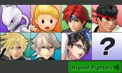 The character selection screen for the DLC characters in Super Smash Bros. for Nintendo 3DS.