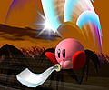 Another image of Kirby's Final Cutter in Melee.