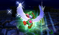 Yoshi transforming into Super Dragon in Super Smash Bros. for Nintendo 3DS.