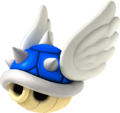 The winged Spiny Shell as it appears in Mario Kart Wii.
