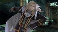 Close up of Alucard as he appears as an Assist Trophy in Super Smash Bros. Ultimate.