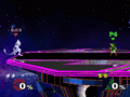 Mewtwo reversing its direction in midair using Shadow Ball in Melee.
